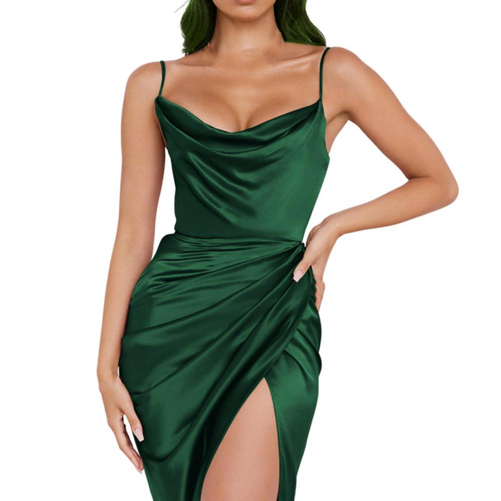 Satin Slip Dress - Elegant Evening Wear | emerallda