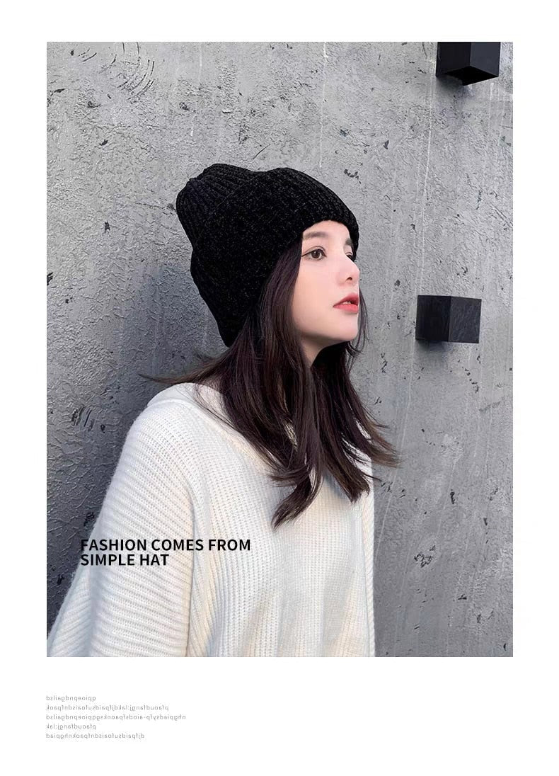 Winter Snow Beanie - Warm Chenille Skullies Cap | emerallda