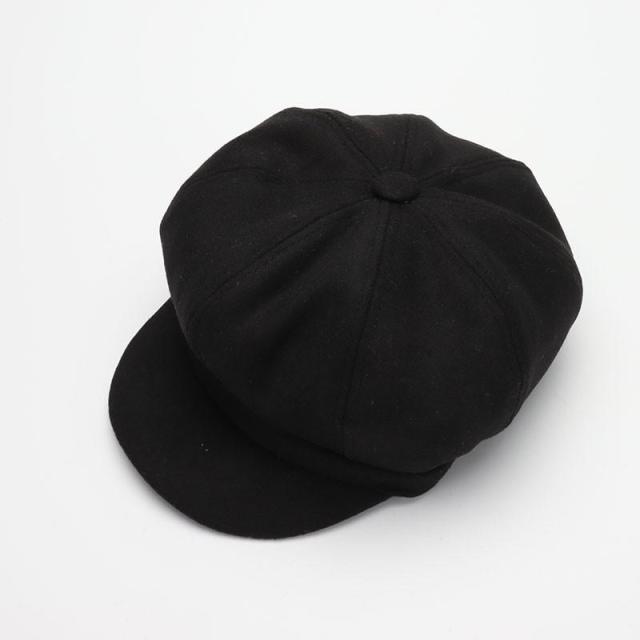 Octagonal Newsboy Cap - Classic Wool Beret | emerallda