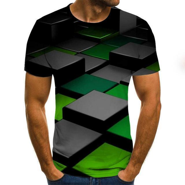 3D Vortex Men's T-Shirt - Printed Summer Casual | emerallda