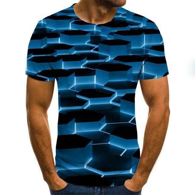 3D Vortex Men's T-Shirt - Printed Summer Casual | emerallda