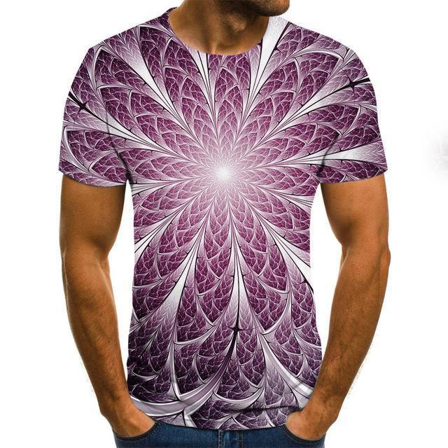 3D Vortex Men's T-Shirt - Printed Summer Casual | emerallda