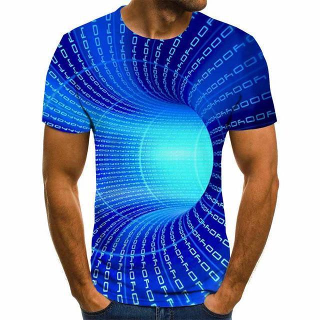 3D Vortex Men's T-Shirt - Printed Summer Casual | emerallda