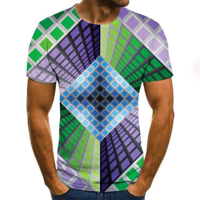 3D Vortex Men's T-Shirt - Printed Summer Casual | emerallda