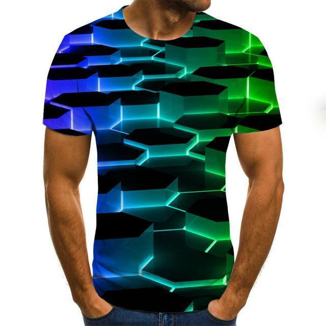 3D Vortex Men's T-Shirt - Printed Summer Casual | emerallda