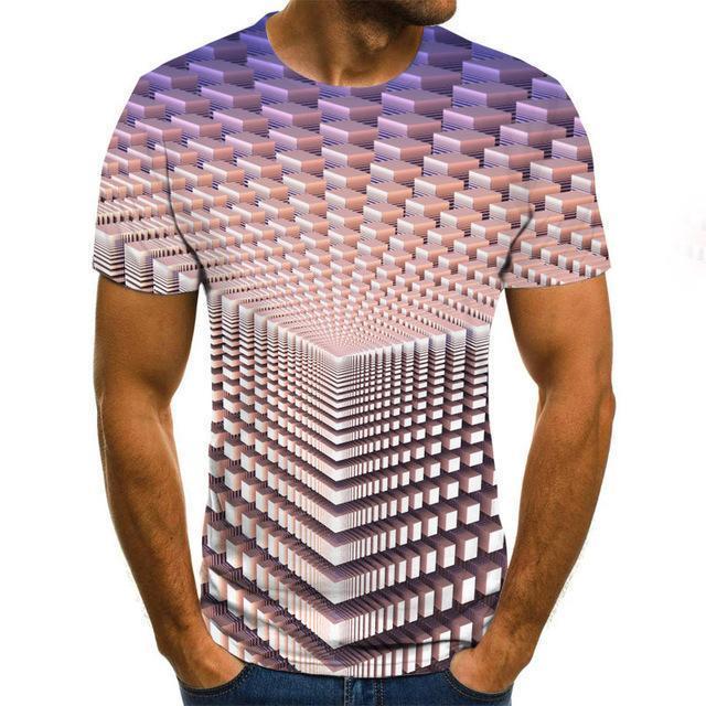 3D Vortex Men's T-Shirt - Printed Summer Casual | emerallda