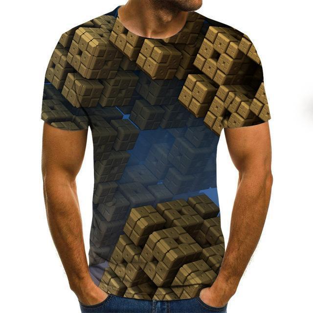 3D Vortex Men's T-Shirt - Printed Summer Casual | emerallda