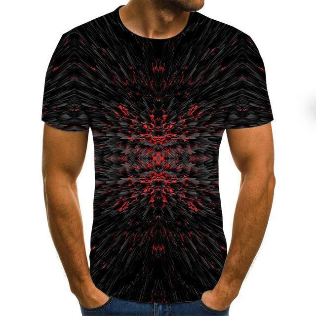 3D Vortex Men's T-Shirt - Printed Summer Casual | emerallda