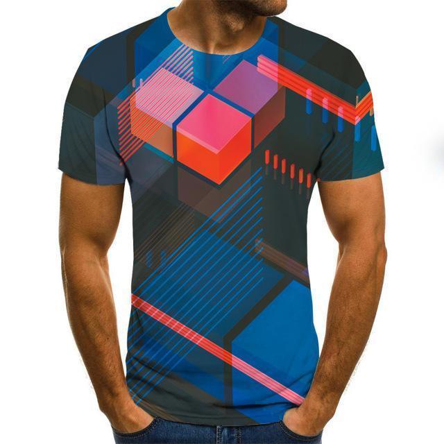3D Vortex Men's T-Shirt - Printed Summer Casual | emerallda