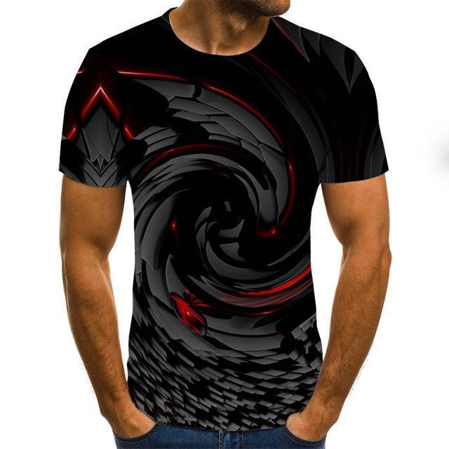 3D Vortex Men's T-Shirt - Printed Summer Casual | emerallda