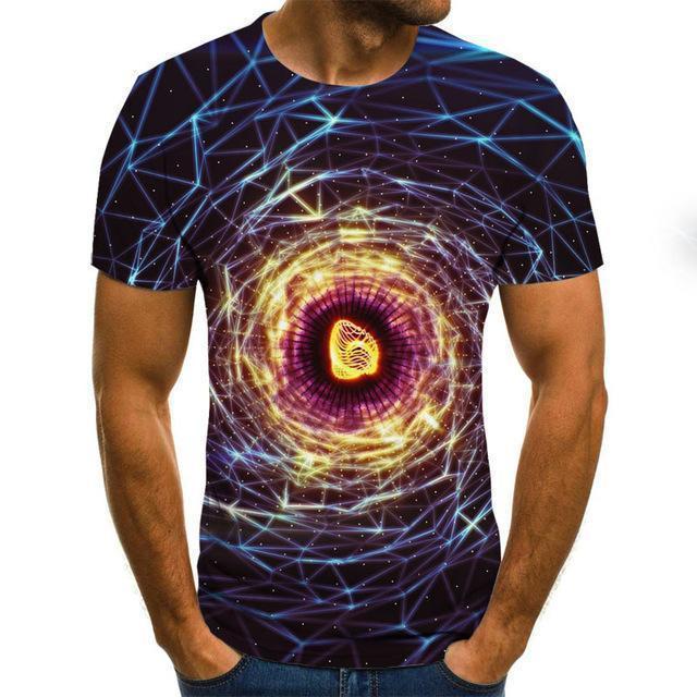 3D Vortex Men's T-Shirt - Printed Summer Casual | emerallda