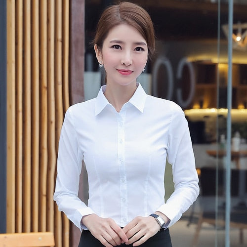 Women's Basic Blouse - Classic White Shirt | emerallda