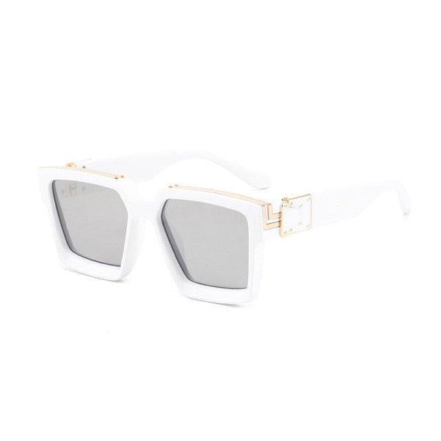 Retro Mirror Sunglasses - White Silver Mirror | emerallda