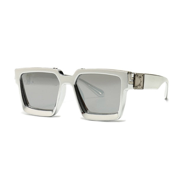 Retro Mirror Sunglasses - White Silver Mirror | emerallda