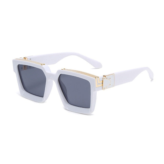 Retro Mirror Sunglasses - White Silver Mirror | emerallda